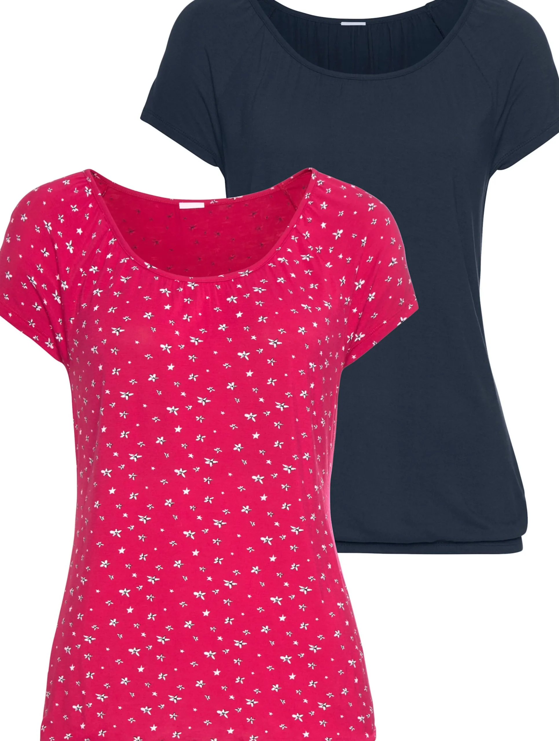 Strandmode|Shirts|LASCANA Kurzarmshirt pink,navy