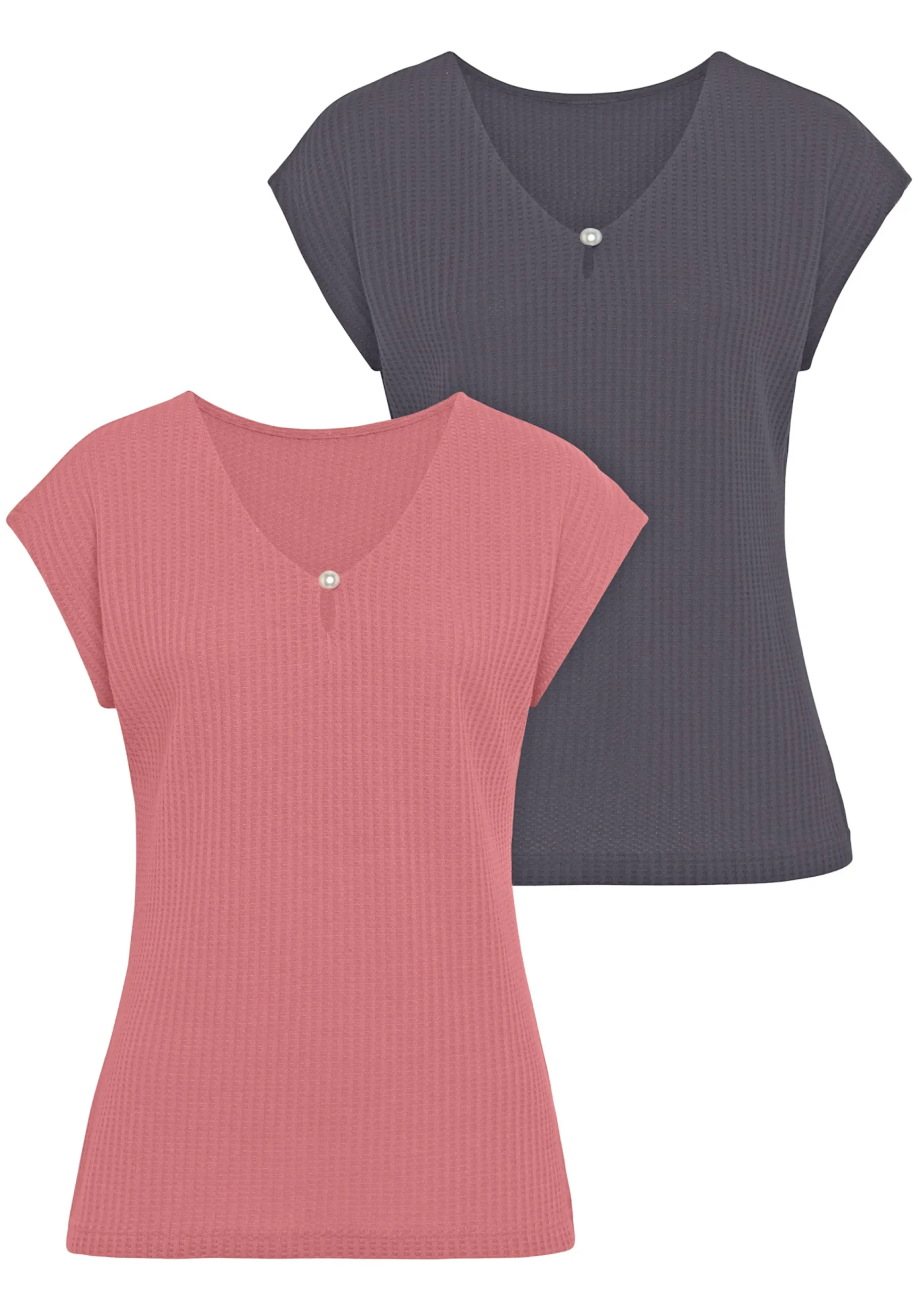 Shirts|LASCANA Kurzarmshirt beere,navy