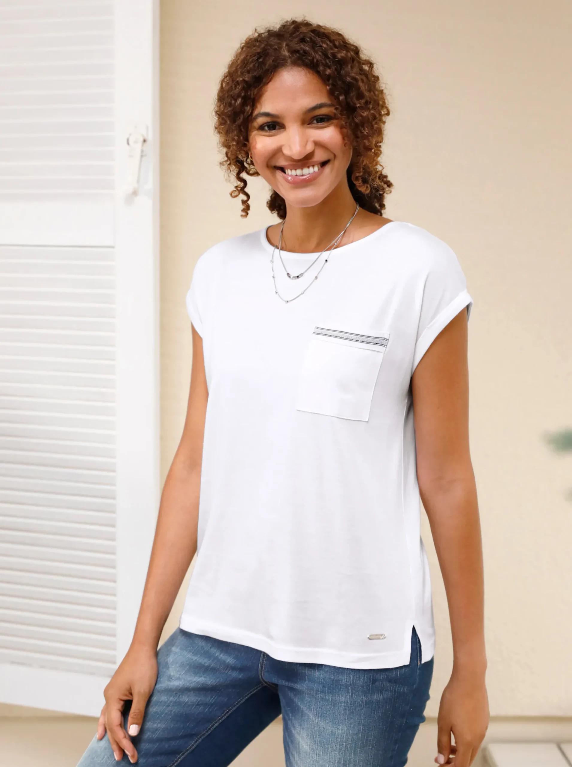 Shirts| Kurzarmshirt weiß