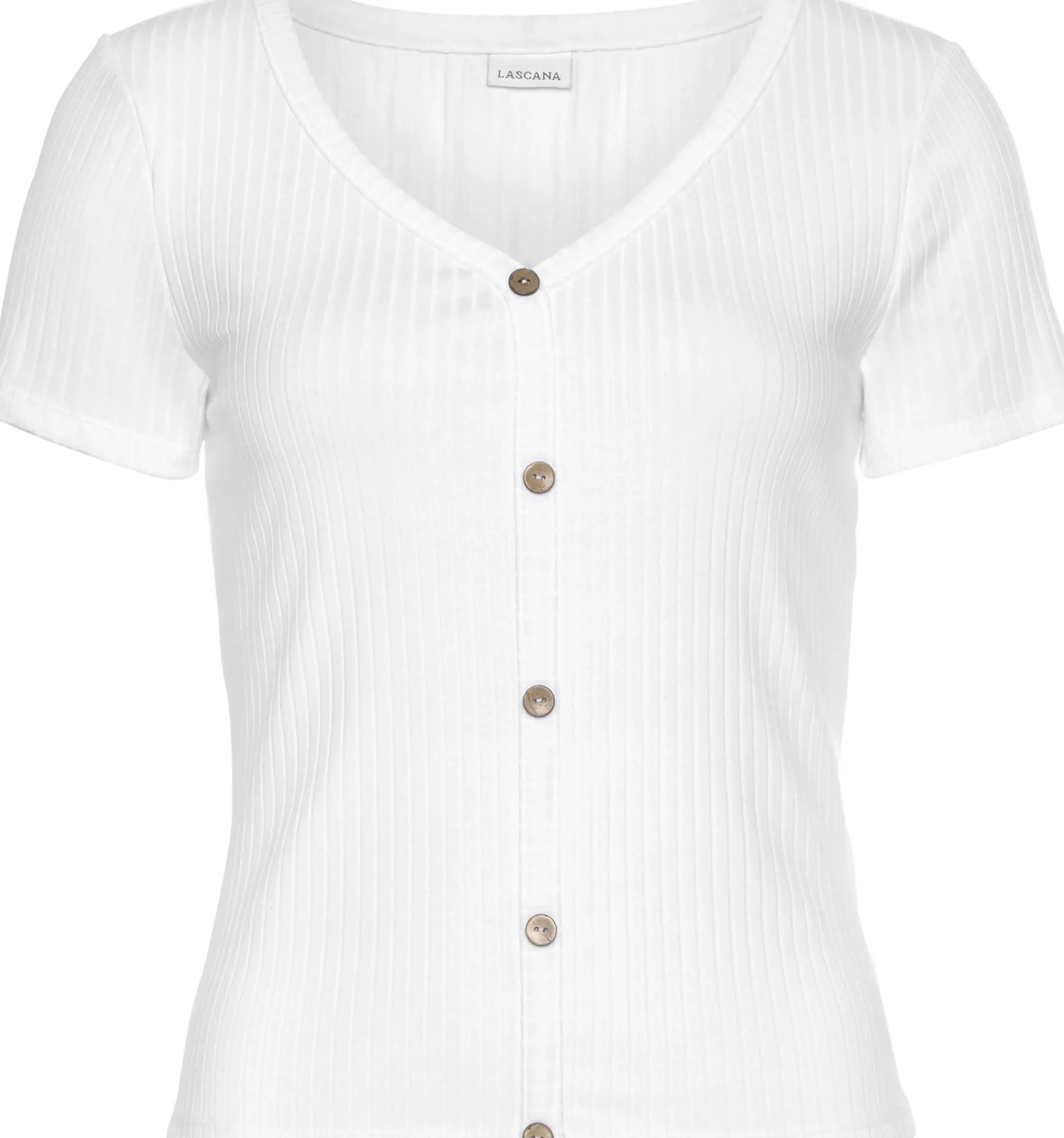 Shirts|LASCANA Kurzarmshirt weiß