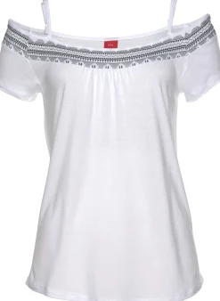 Shirts|s.Oliver Kurzarmshirt weiß-marine-bedruckt