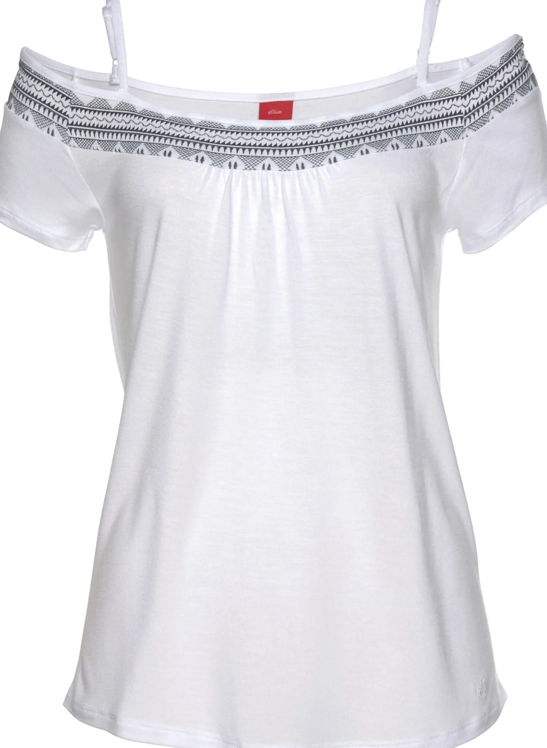 Shirts|s.Oliver Kurzarmshirt weiß-marine-bedruckt
