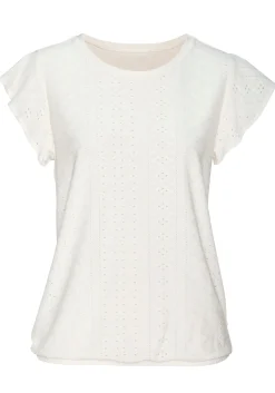 Shirts|Vivance Kurzarmshirt creme,schwarz