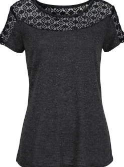 Strandmode|Vivance Kurzarmshirt anthrazit-meliert