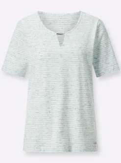 Shirts| Kurzarmshirt mint-geringelt