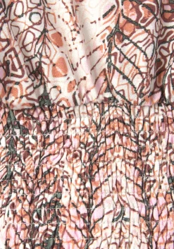 Strandmode|Buffalo Kurzarmshirt beigebedruckt