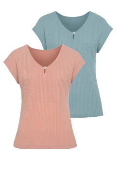 Shirts|LASCANA Kurzarmshirt rose,mint