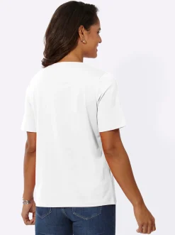 Shirts| Kurzarmshirt aus reiner Baumwolle weiß