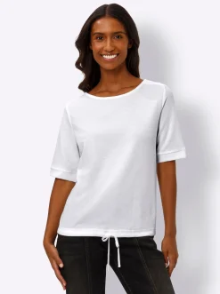 Shirts|heine Kurzarmshirt aus Strukturware ecru
