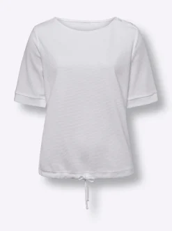 Shirts|heine Kurzarmshirt aus Strukturware ecru