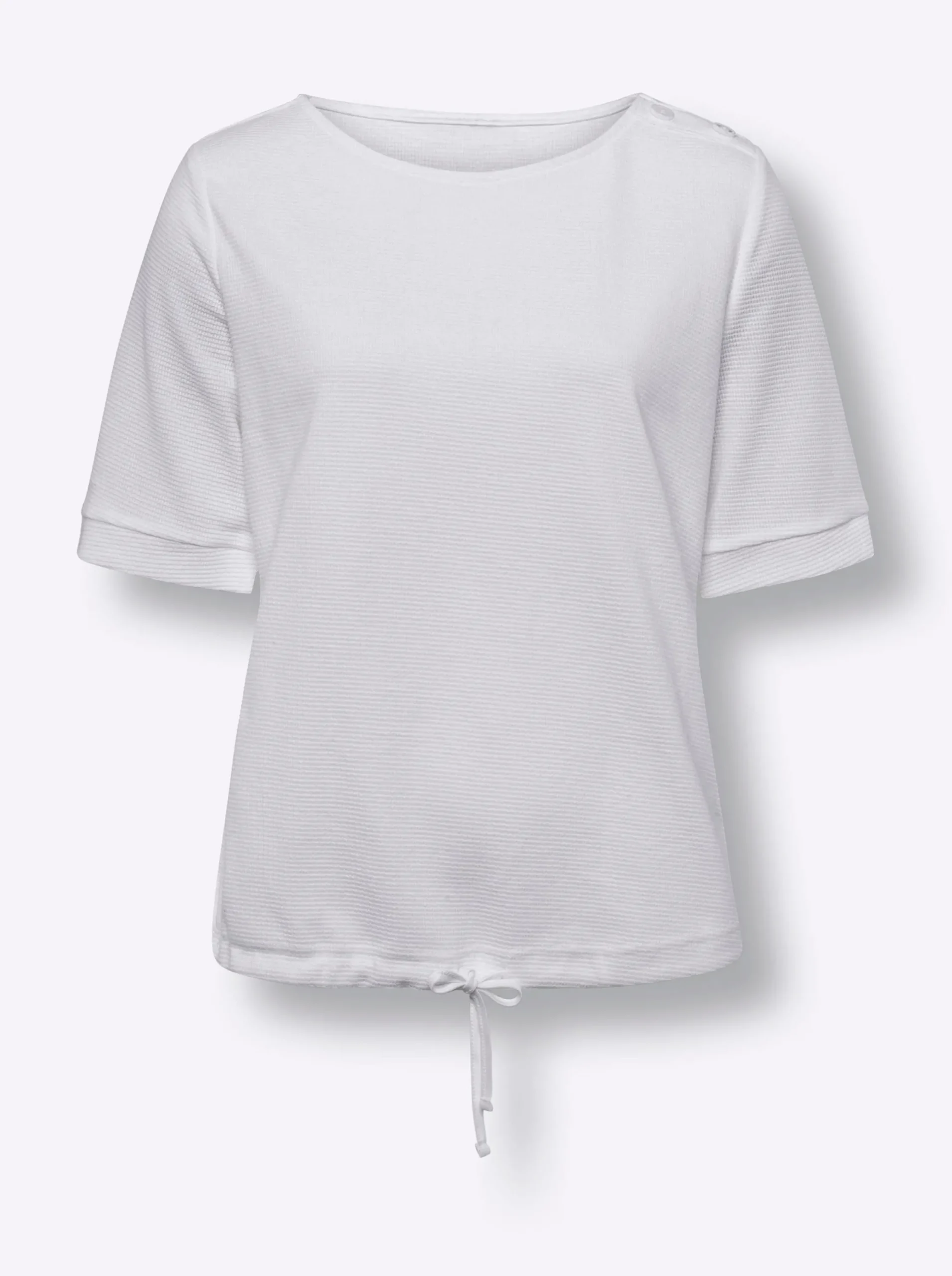 Shirts|heine Kurzarmshirt aus Strukturware ecru