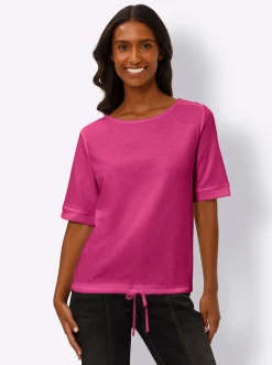 Shirts|heine Kurzarmshirt aus Strukturware fuchsia