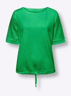 Shirts|heine Kurzarmshirt aus Strukturware grasgrün