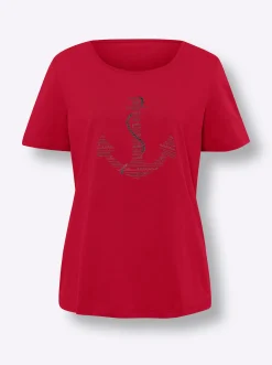 Shirts| Kurzarmshirt im Anker-Dessin rot