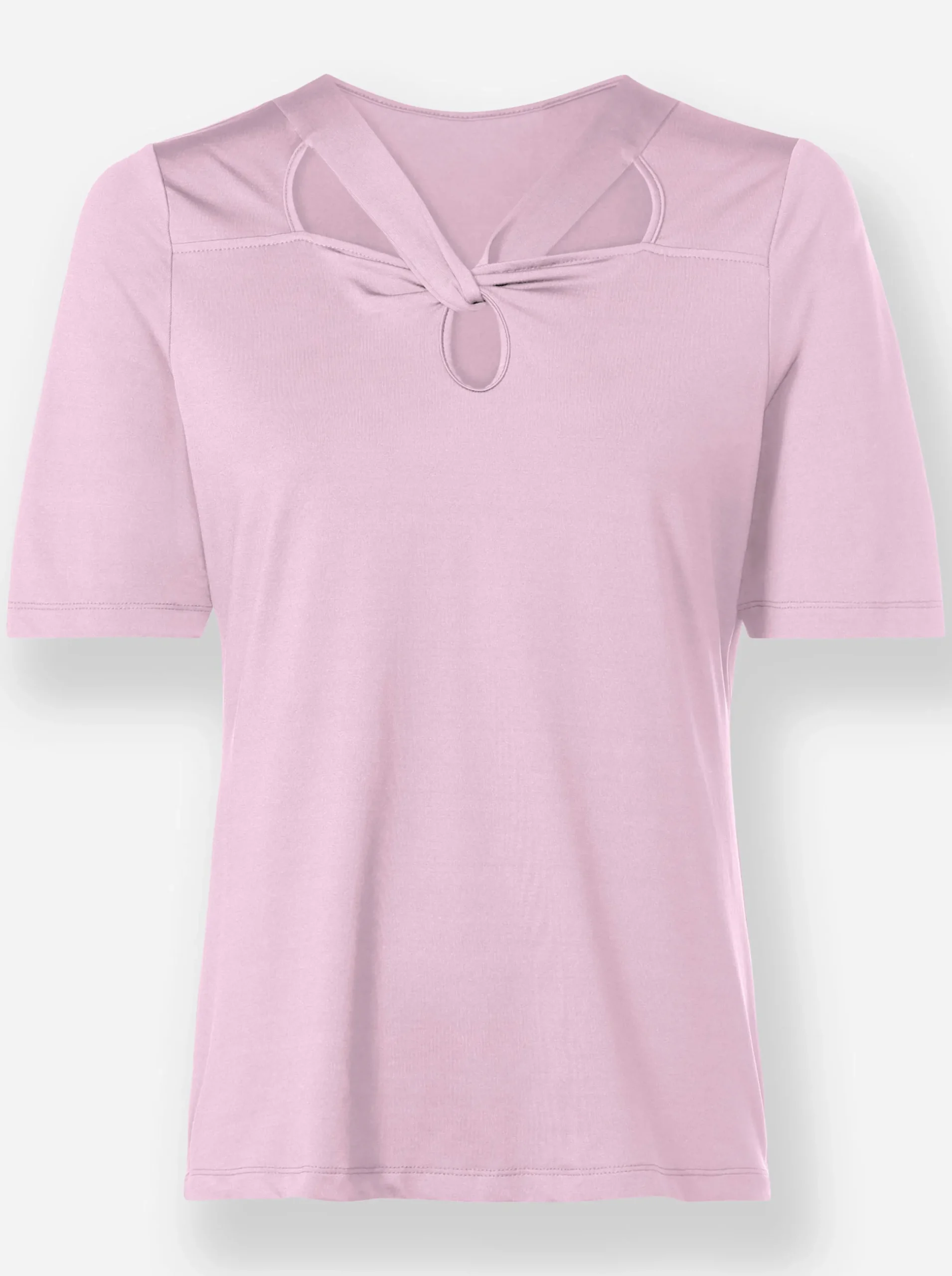Shirts|heine Kurzarmshirt mit Cut-outs am Ausschnitt rosé