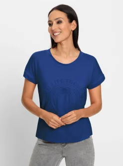 Strandmode|heine Kurzarmshirt mit Elasthan-Anteil royalblau