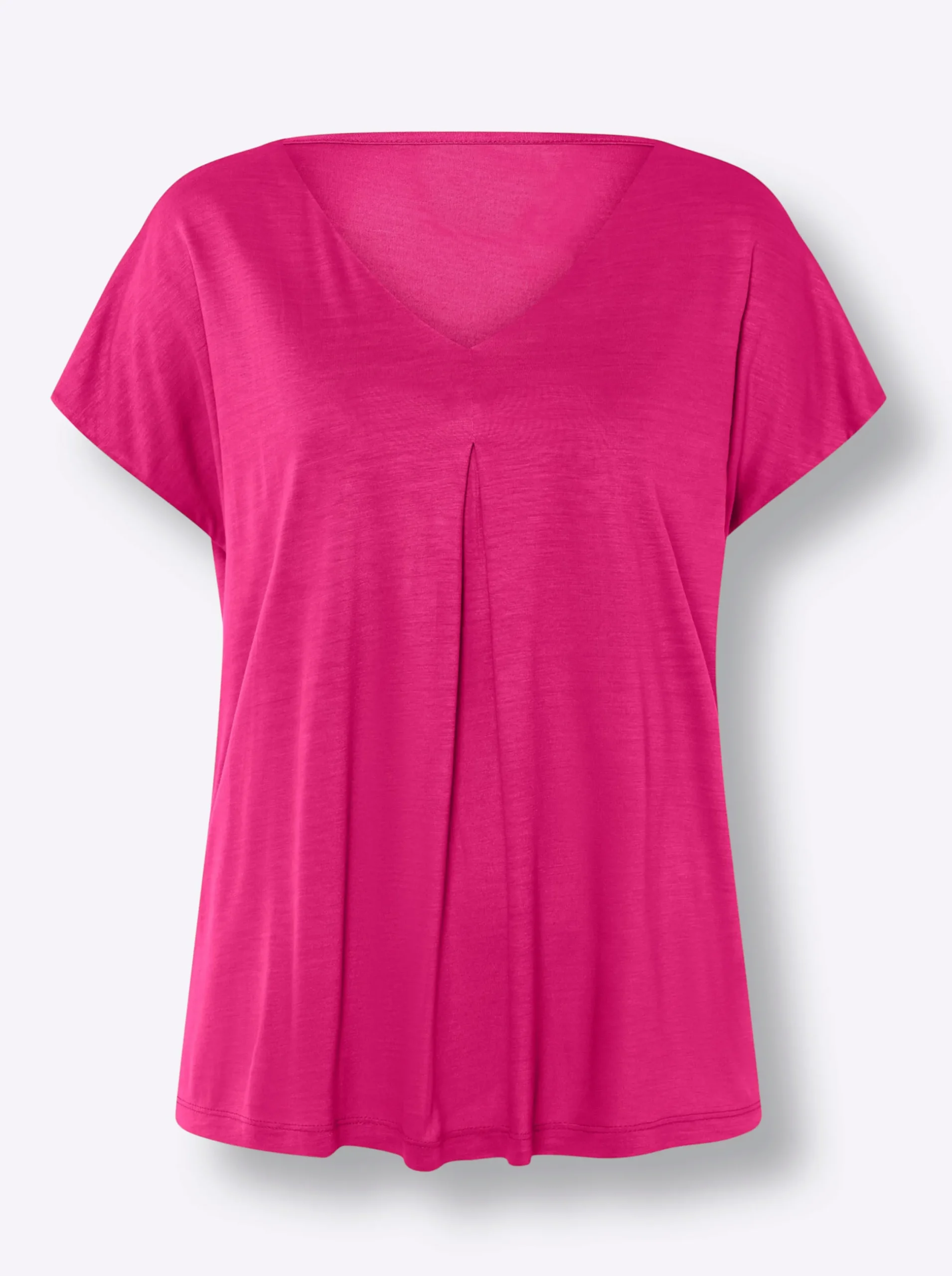 Shirts|heine Kurzarmshirt mit Falte vorne pink