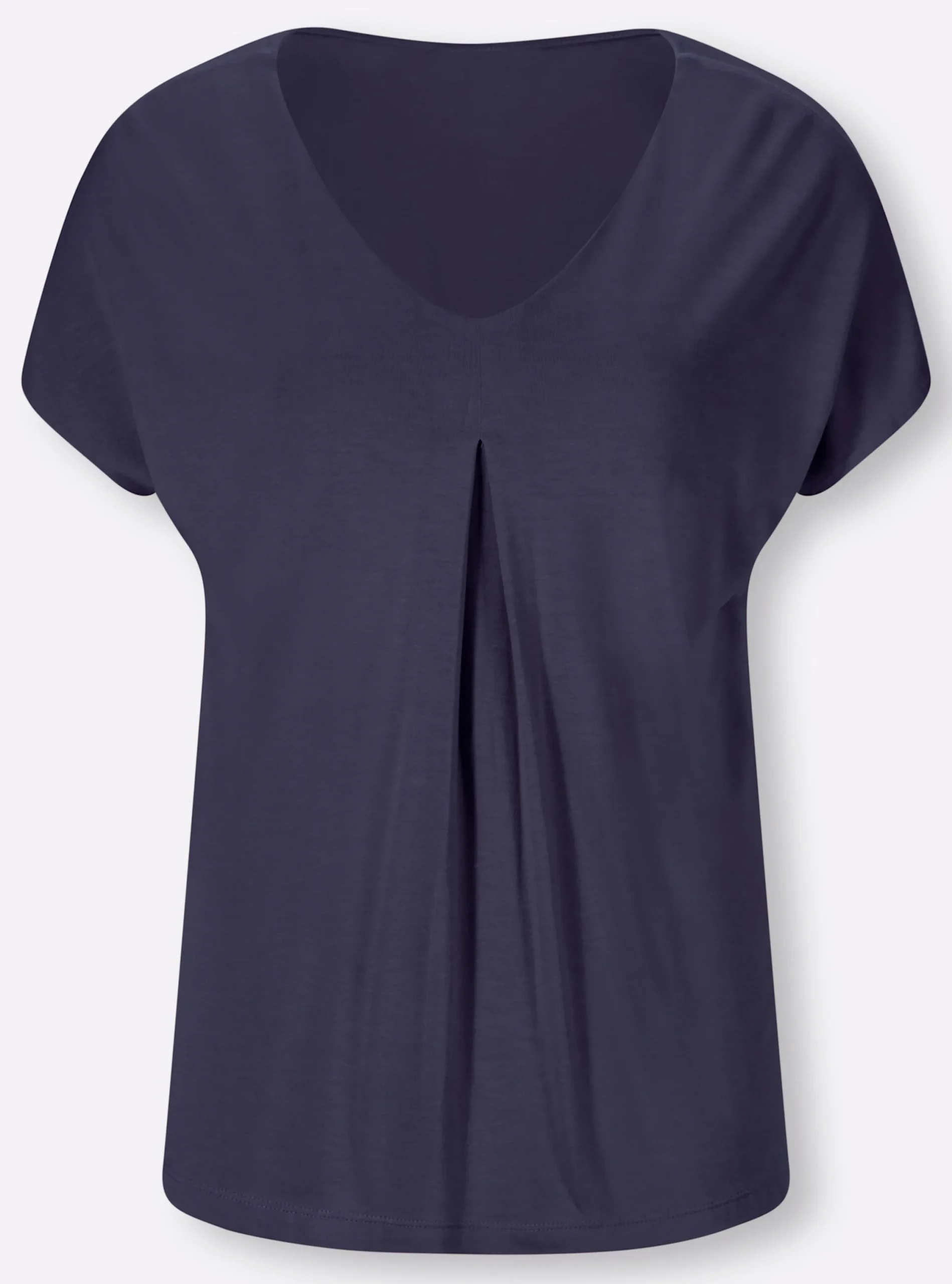 Strandmode|heine Kurzarmshirt mit Falte vorne nachtblau