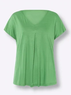 Shirts|heine Kurzarmshirt mit Falte vorne apfel