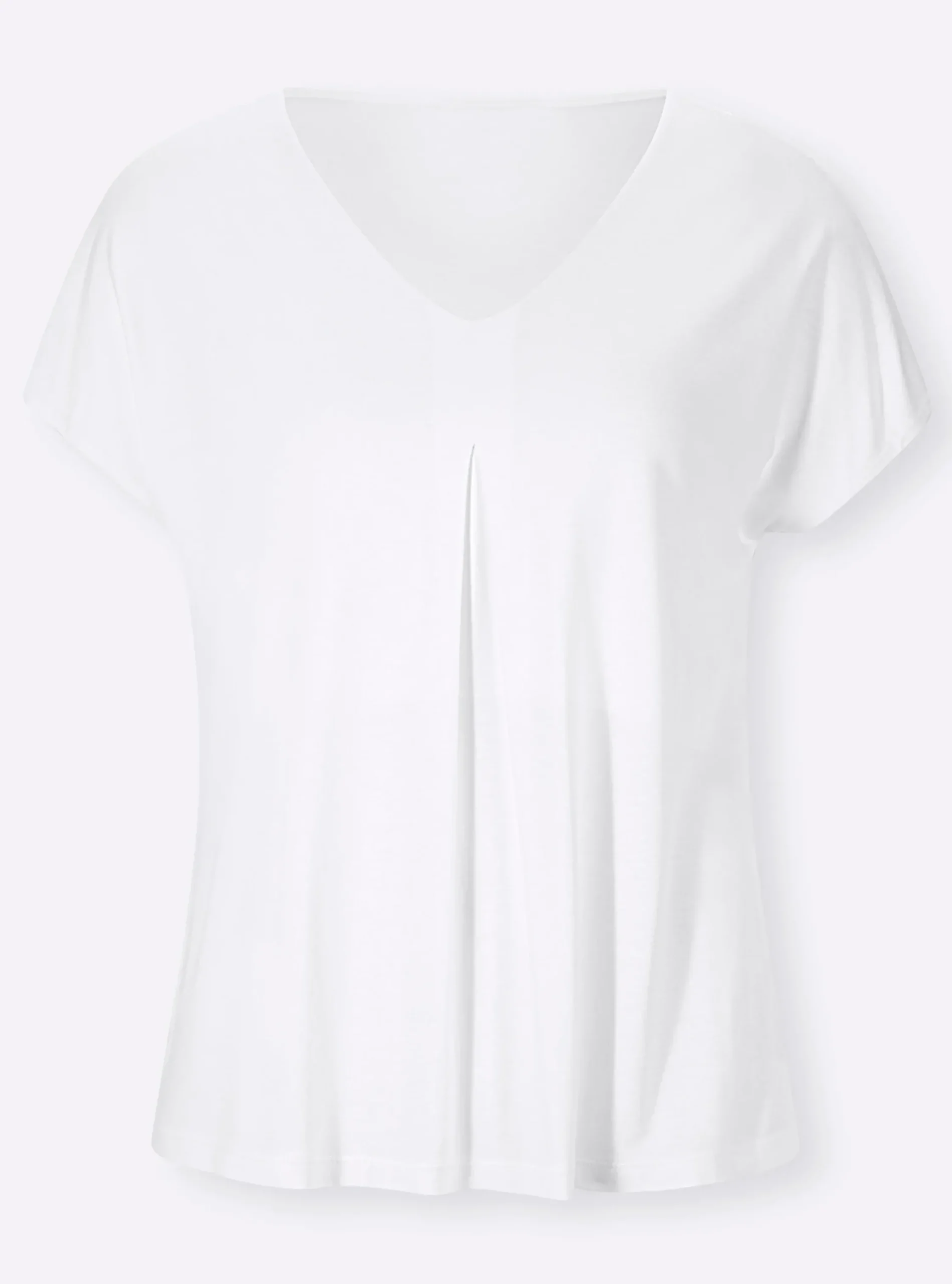 Shirts|heine Kurzarmshirt mit Falte vorne weiß
