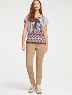 Shirts|heine Kurzarmshirt mit Foto-Print vorne sand