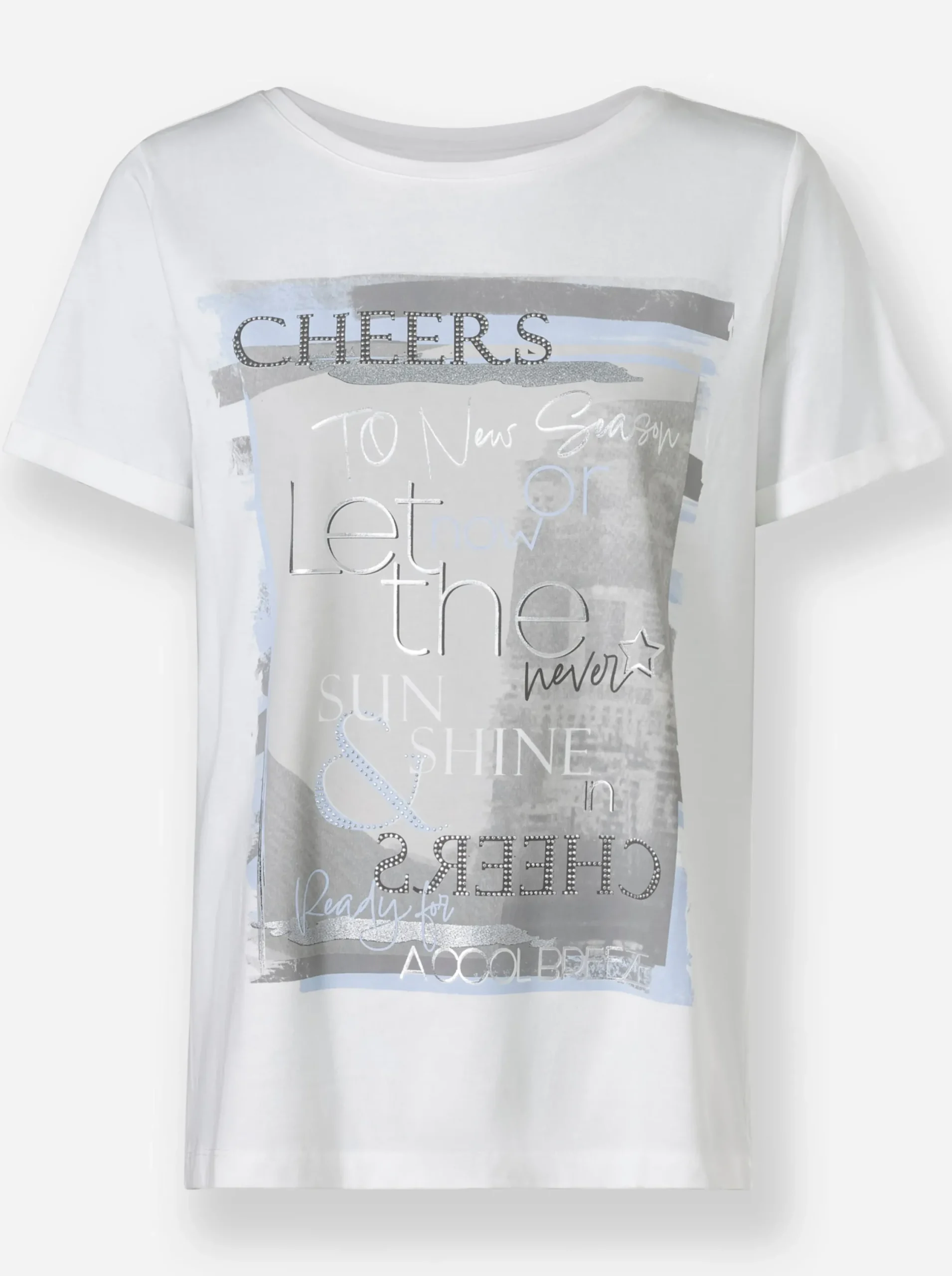 Shirts|heine Kurzarmshirt mit Glanz-Print ecru