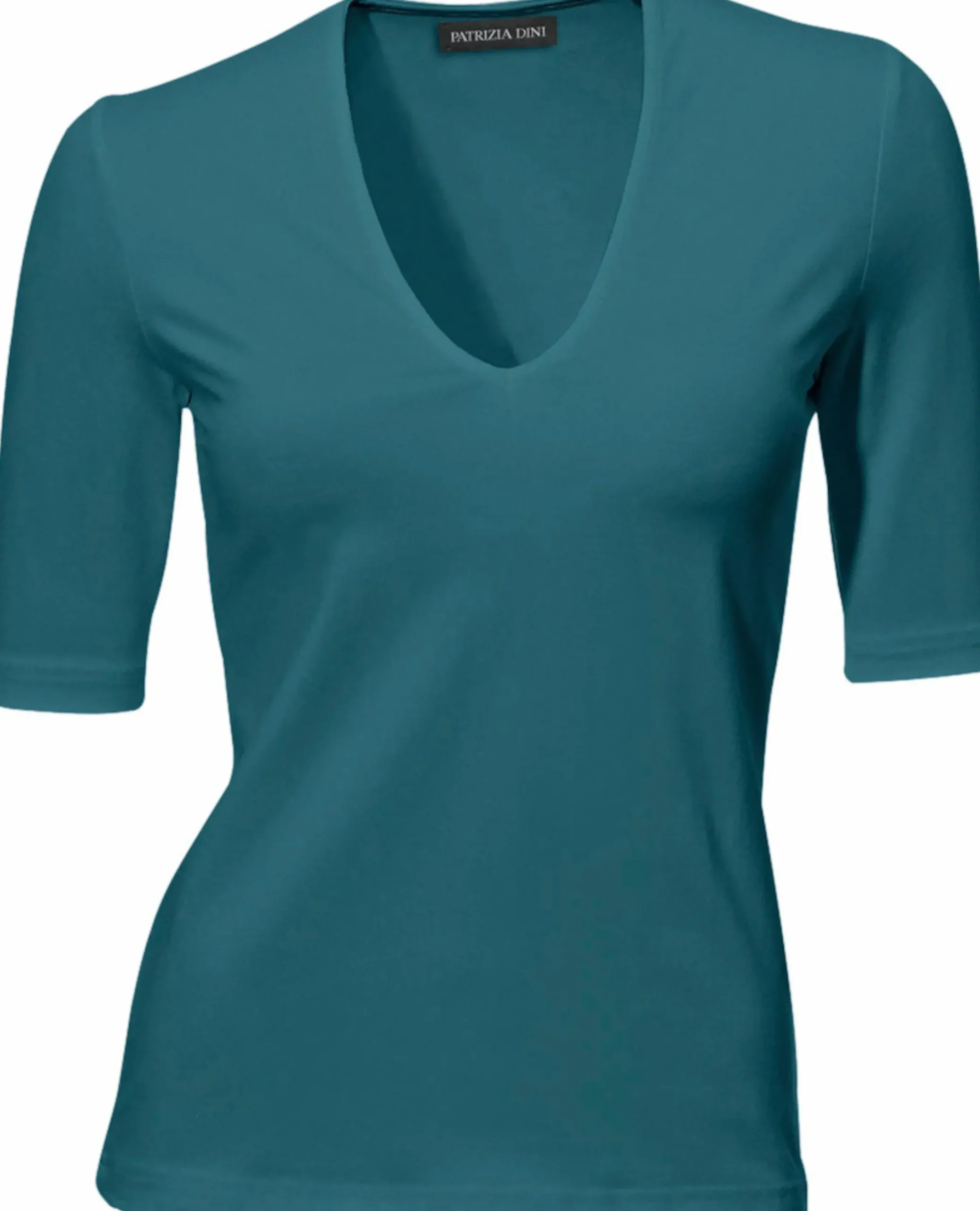 Basics|Shirts|heine Kurzarmshirt mit Halbarm petrol