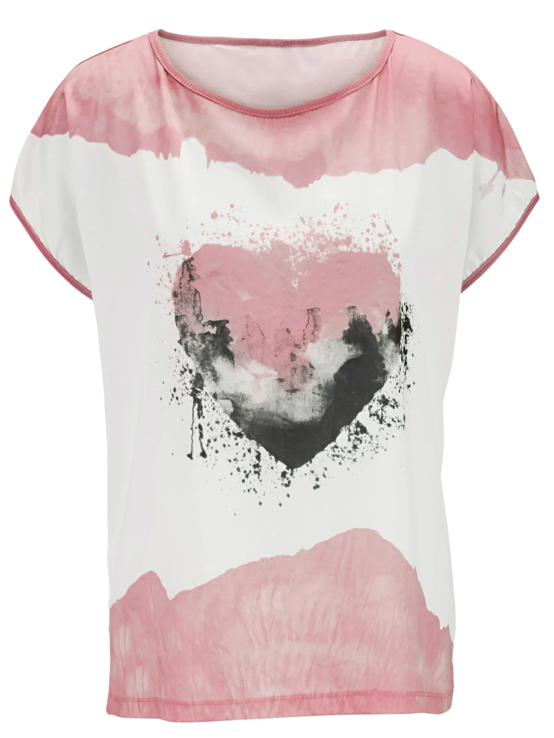 Shirts|heine Kurzarmshirt mit Herz-Motiv altrose
