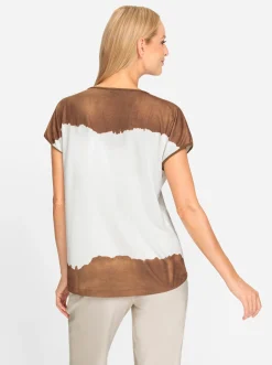Shirts|heine Kurzarmshirt mit Herz-Motiv braun