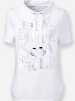 Shirts|heine Kurzarmshirt mit Lettering-Druck weiß