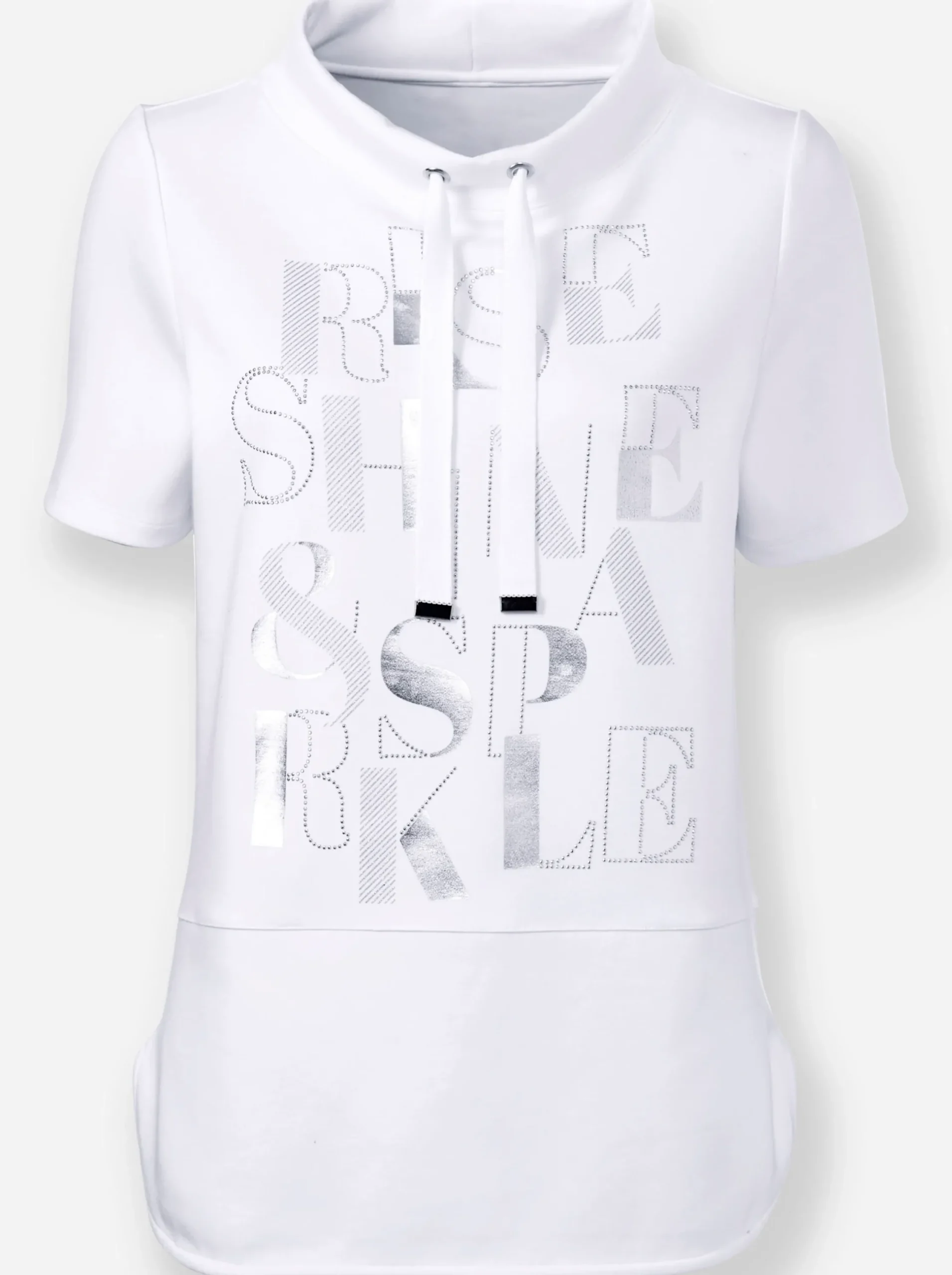 Shirts|heine Kurzarmshirt mit Lettering-Druck weiß