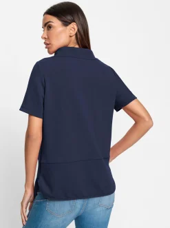 Shirts|heine Kurzarmshirt mit Lettering-Druck marine