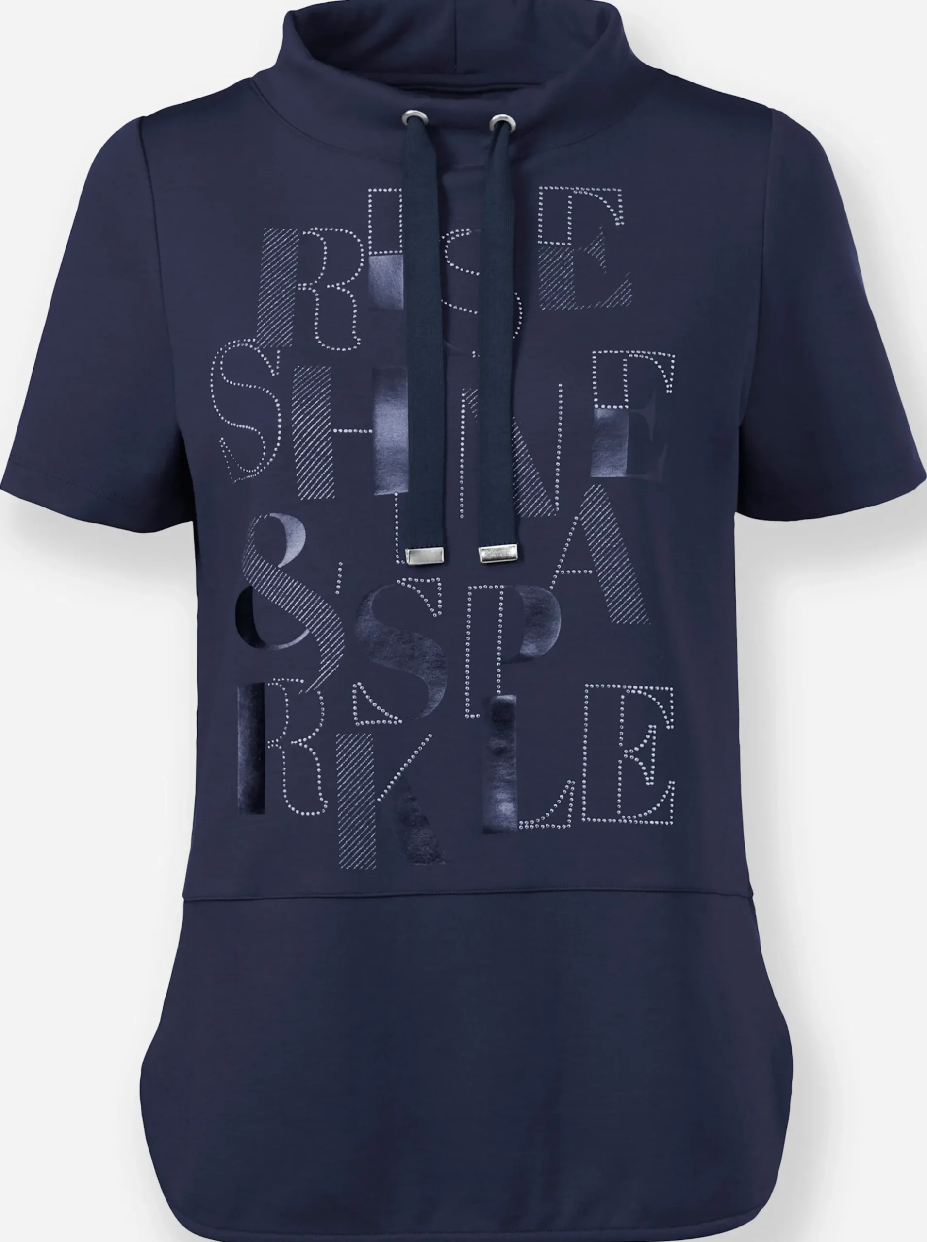 Shirts|heine Kurzarmshirt mit Lettering-Druck marine