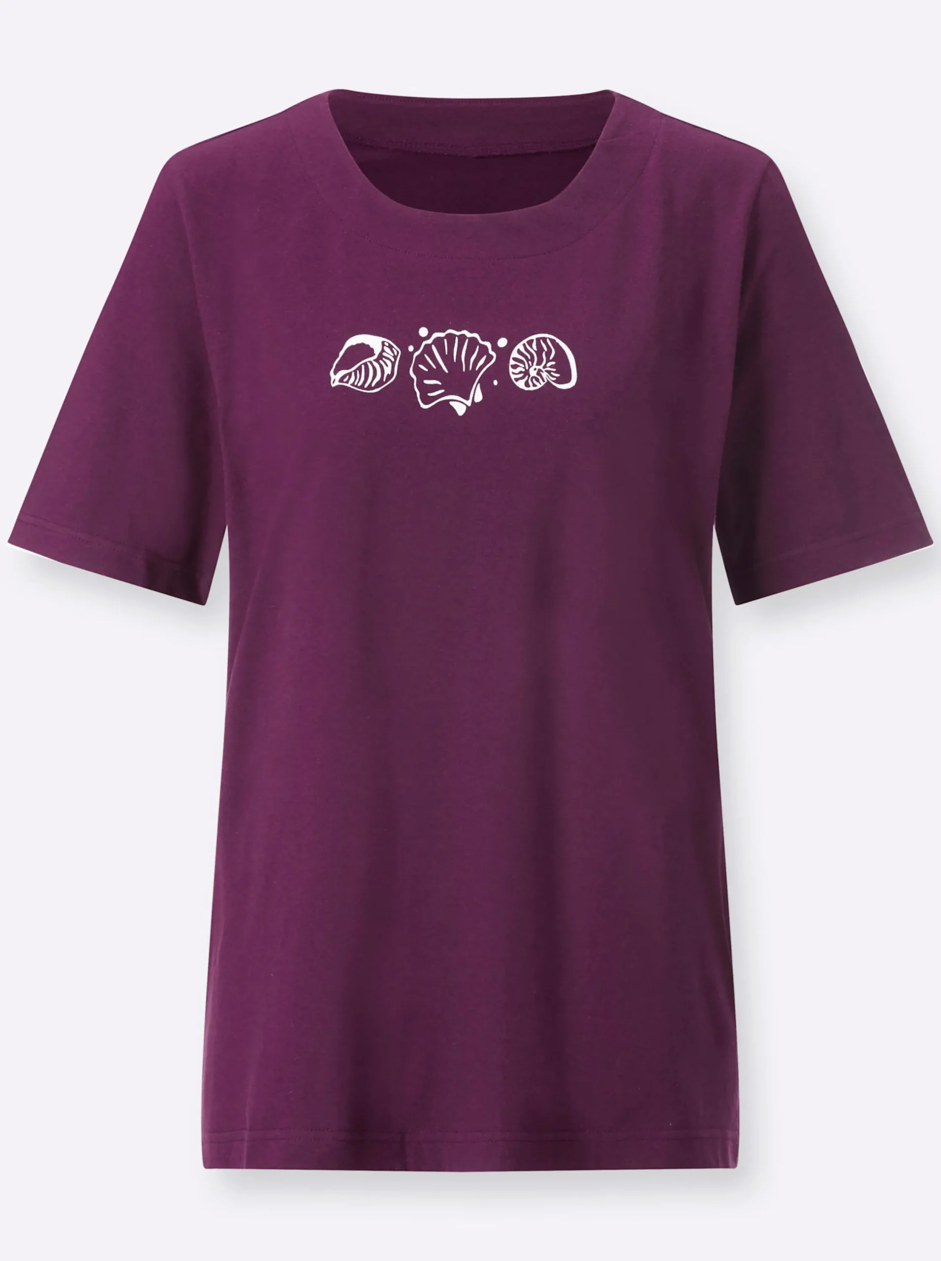 Shirts| Kurzarmshirt mit Muschel-Druck feige