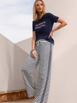 Shirts|heine Kurzarmshirt mit platziertem Druck marine-ecru