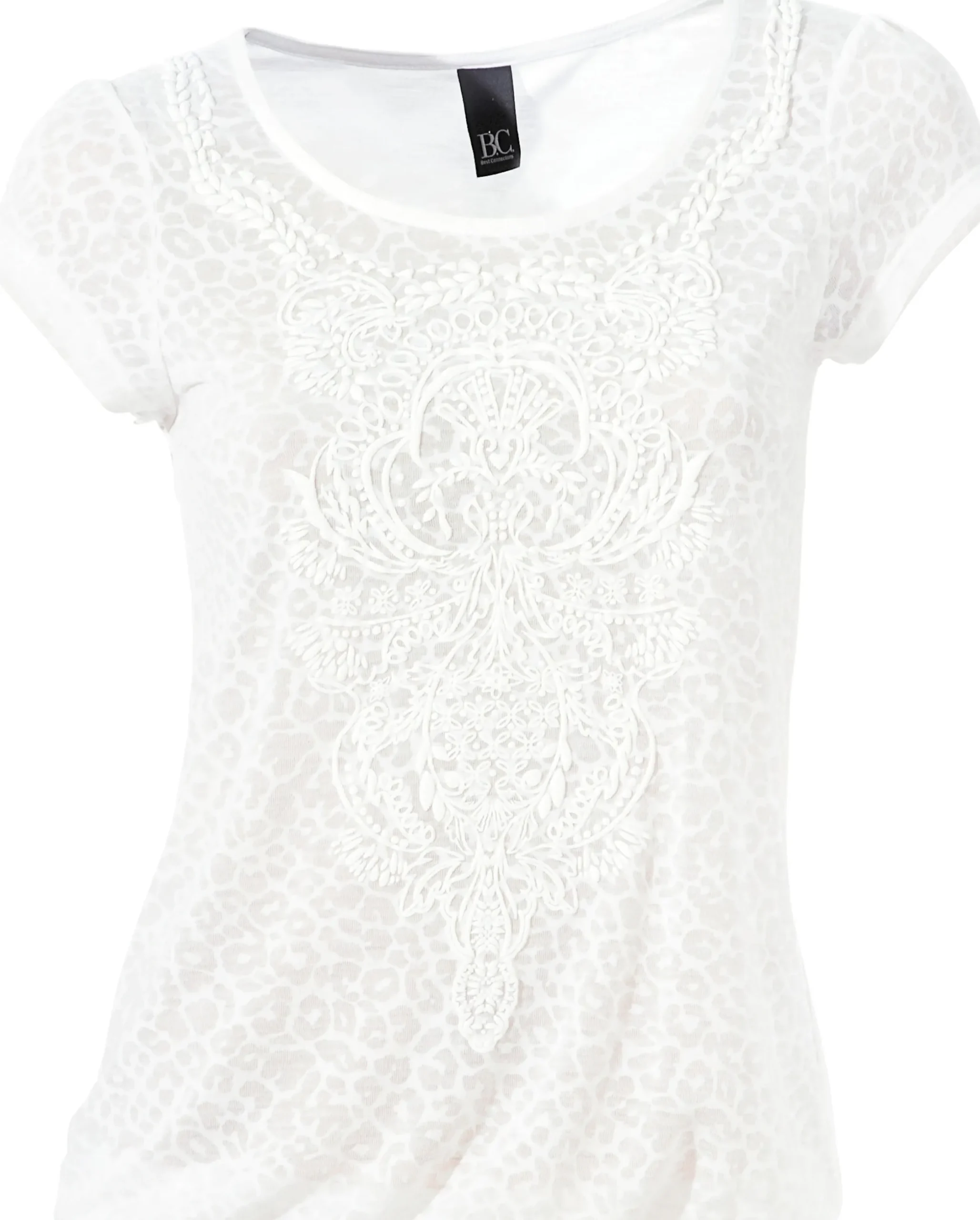 Shirts|heine Kurzarmshirt mit Transparenz-Effekt weiß