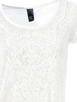 Shirts|heine Kurzarmshirt mit Transparenz-Effekt weiß