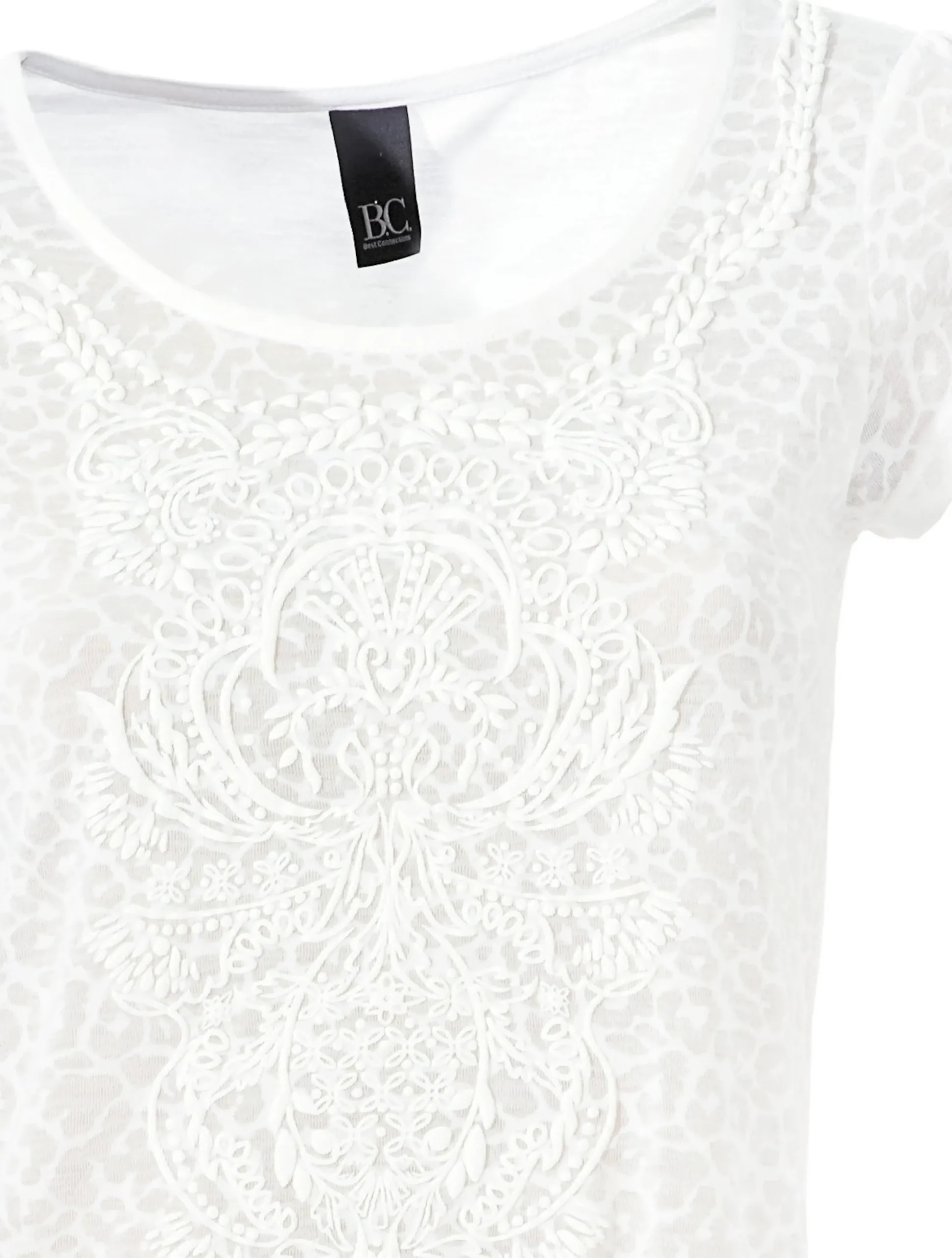 Shirts|heine Kurzarmshirt mit Transparenz-Effekt weiß