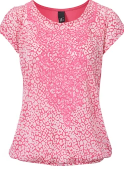Strandmode|Shirts|heine Kurzarmshirt mit Transparenz-Effekt himbeere