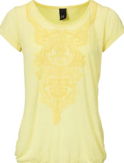 Shirts|heine Kurzarmshirt mit Transparenz-Effekt gelb