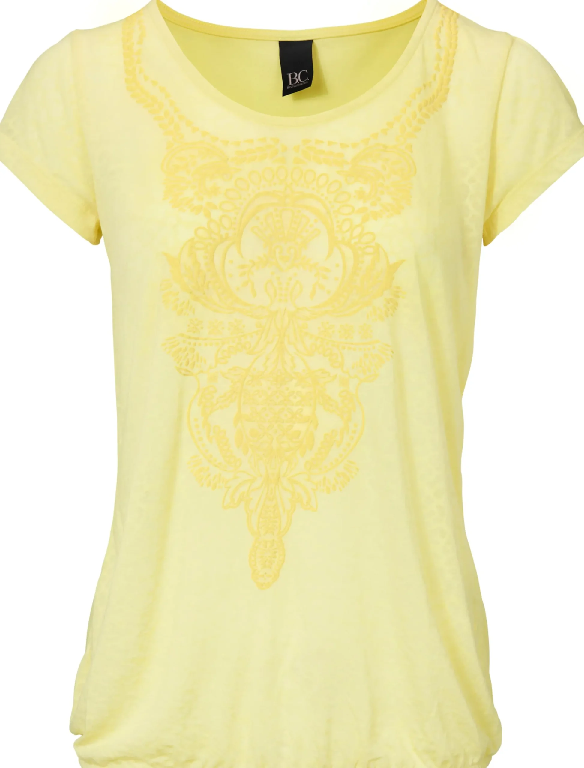 Shirts|heine Kurzarmshirt mit Transparenz-Effekt gelb