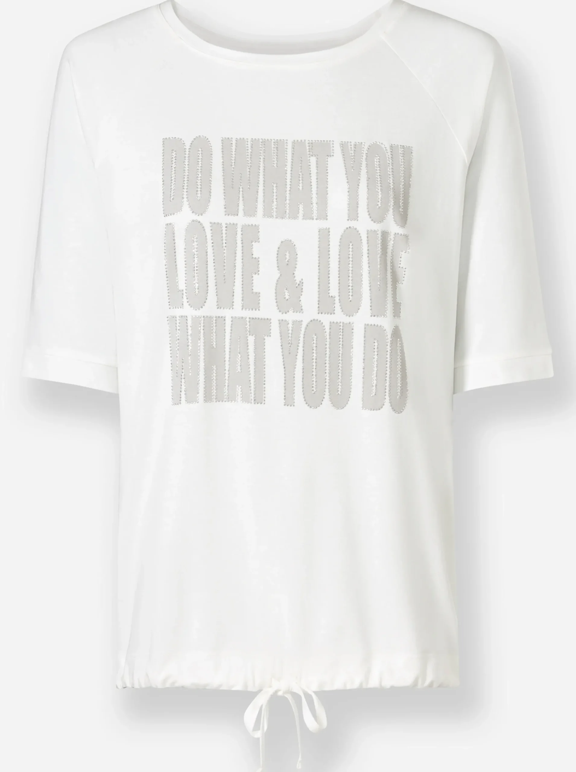 Shirts|heine Kurzarmshirt mit Tunnelzug am Saum ecru
