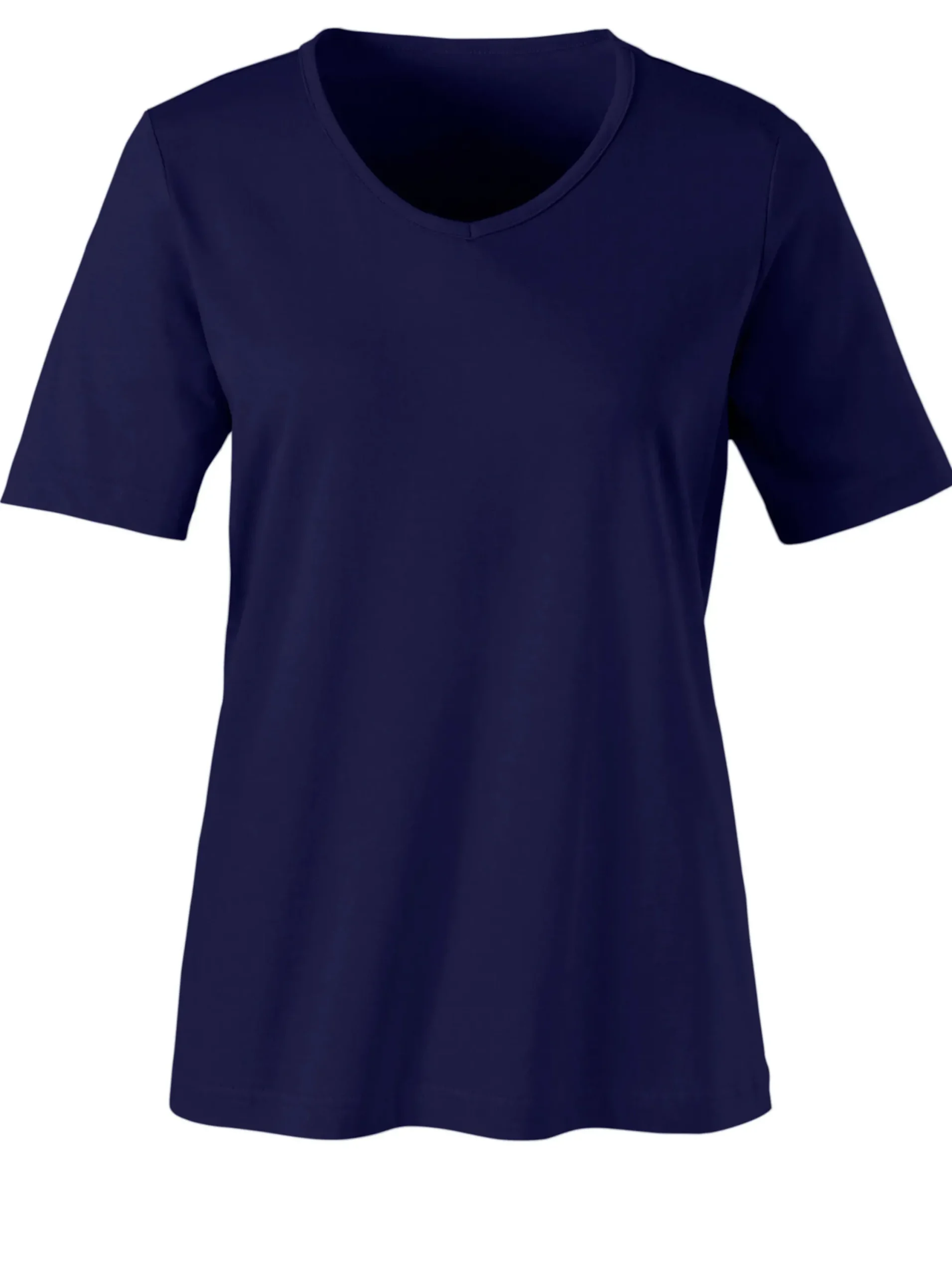 Shirts| Kurzarmshirt mit V-Ausschnitt nachtblau