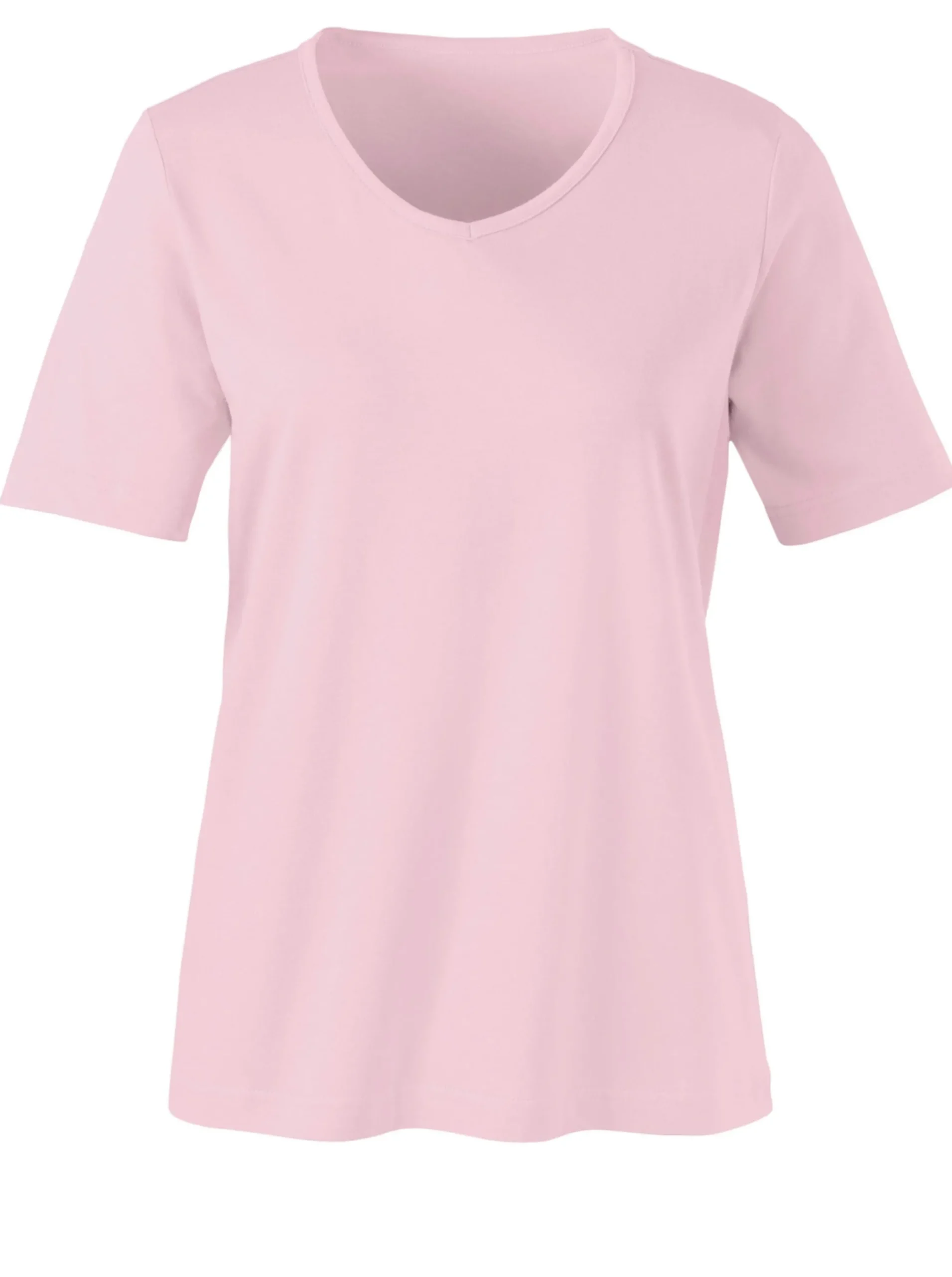 Shirts| Kurzarmshirt mit V-Ausschnitt rosé