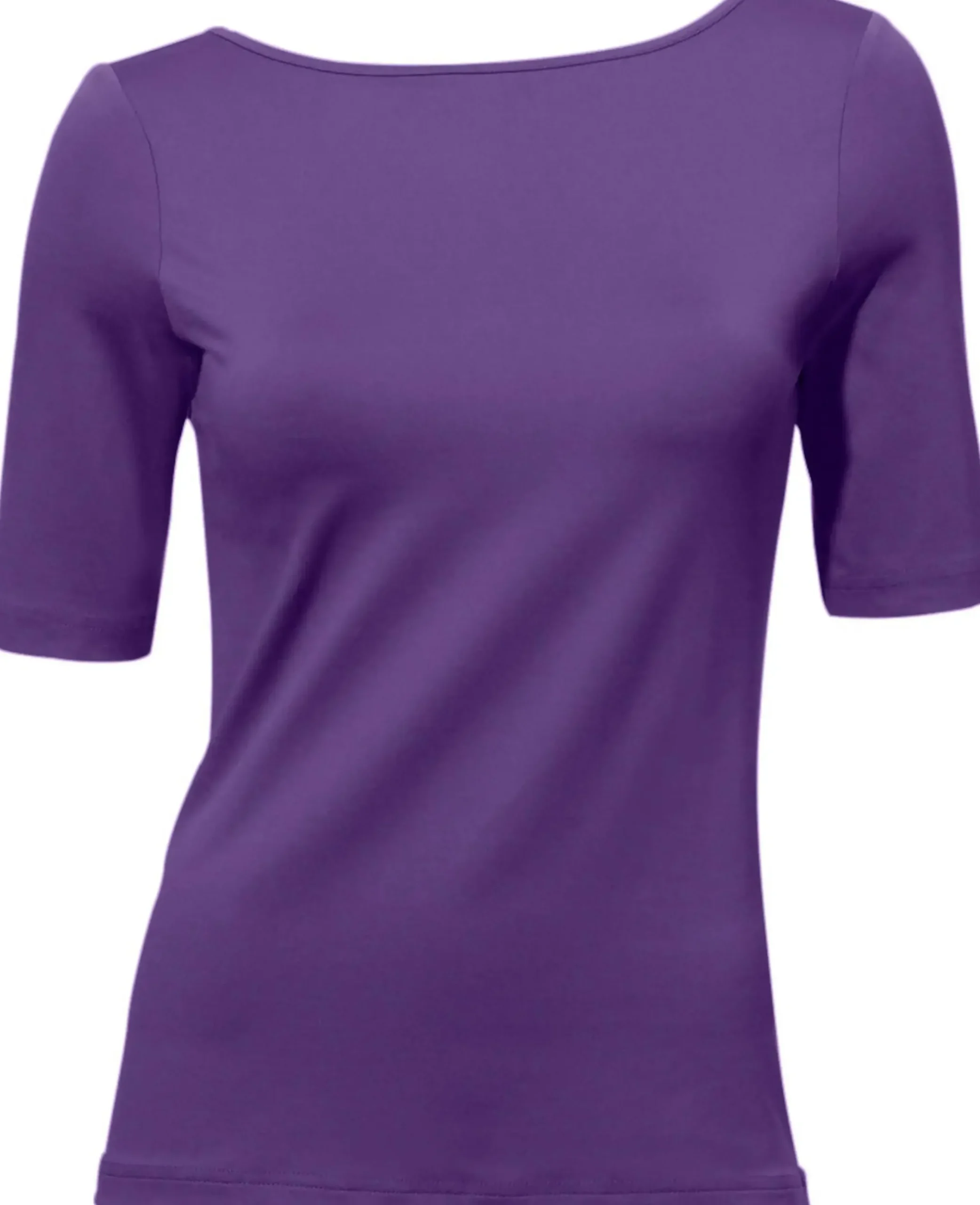 Shirts|heine Kurzarmshirt mit V-Ausschnitt hinten lila