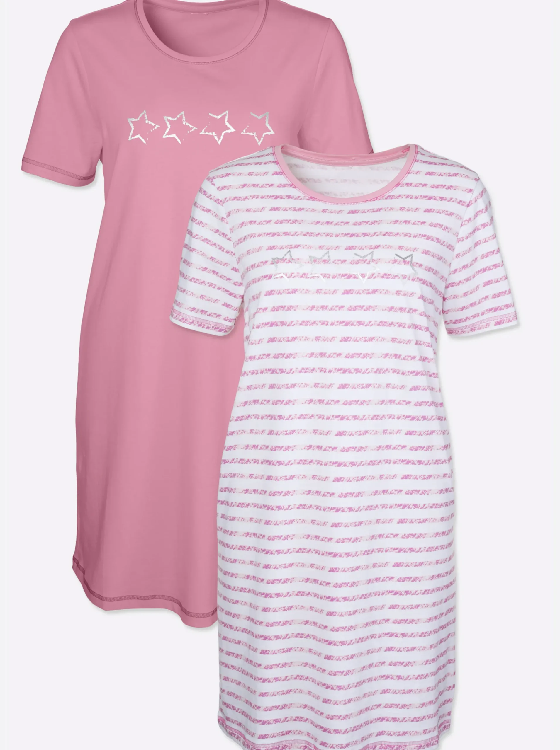 Nachtwäsche|wäschepur Kurzarm-Sleepshirts erika+erika-gestreift