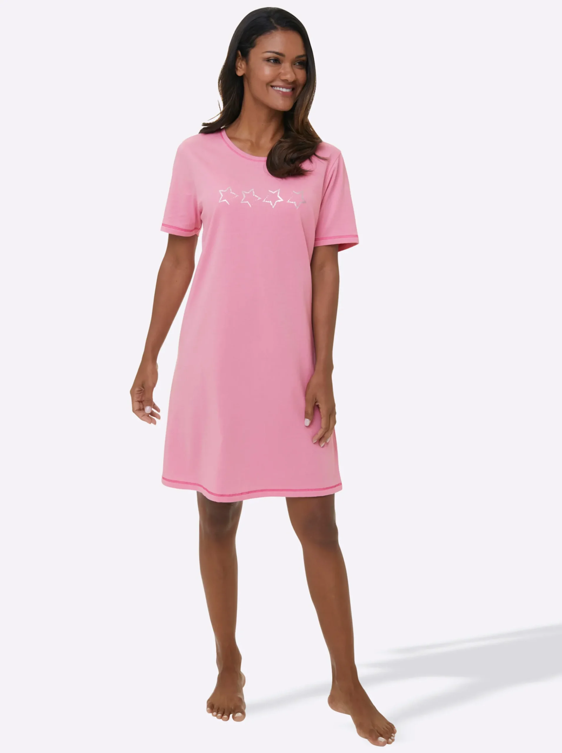 Nachtwäsche|wäschepur Kurzarm-Sleepshirts erika+erika-gestreift
