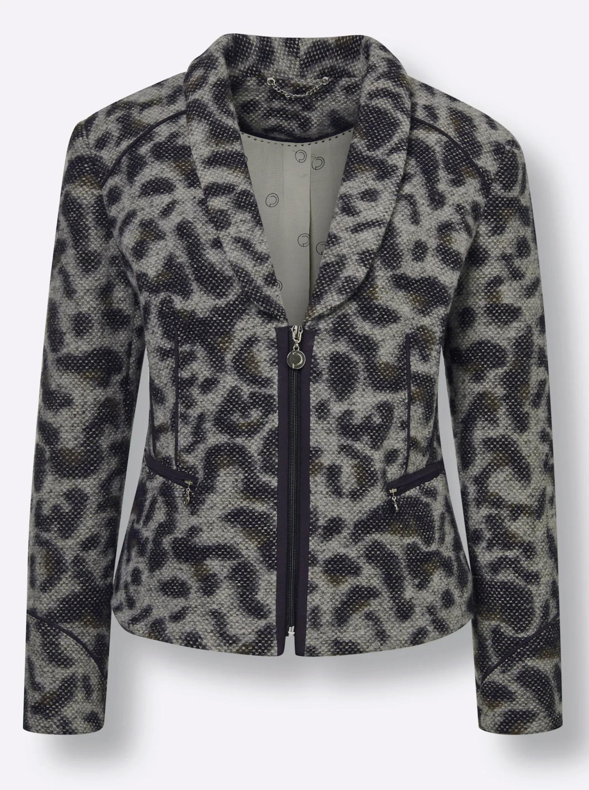 Blazer|CREATION L PREMIUM Kurzblazer marine-sand-gemustert