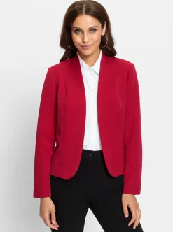 Blazer| Kurzblazer mit abgerundetem Saum rot