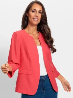 Blazer|heine Kurzblazer mit Zierpatten hummer